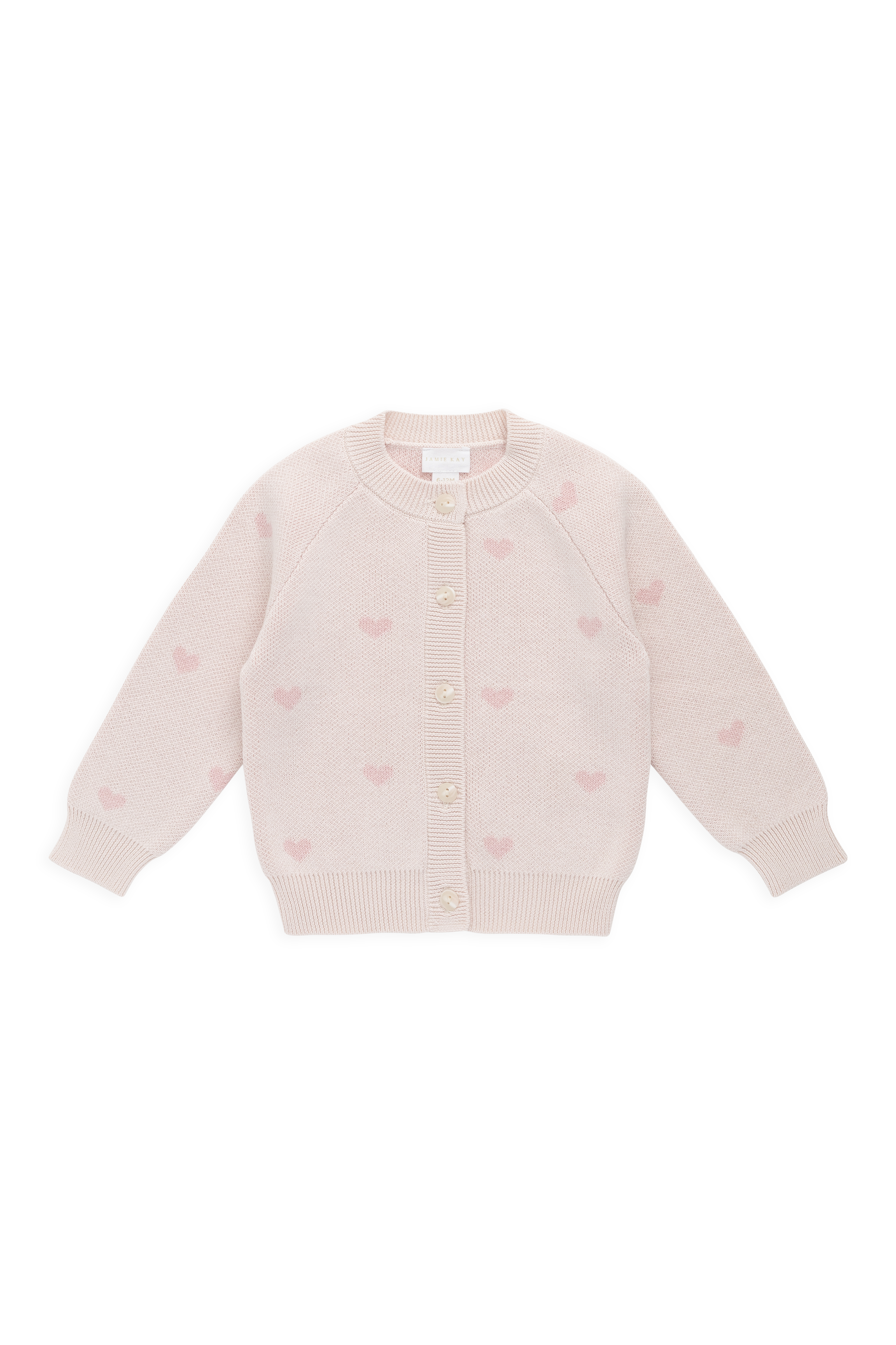 Katie - Katie♡WINTER HEARTS heart cardigan Kate Cardigan-Kate Heart Jacquard Cotton Candy – Jamie Kay USA