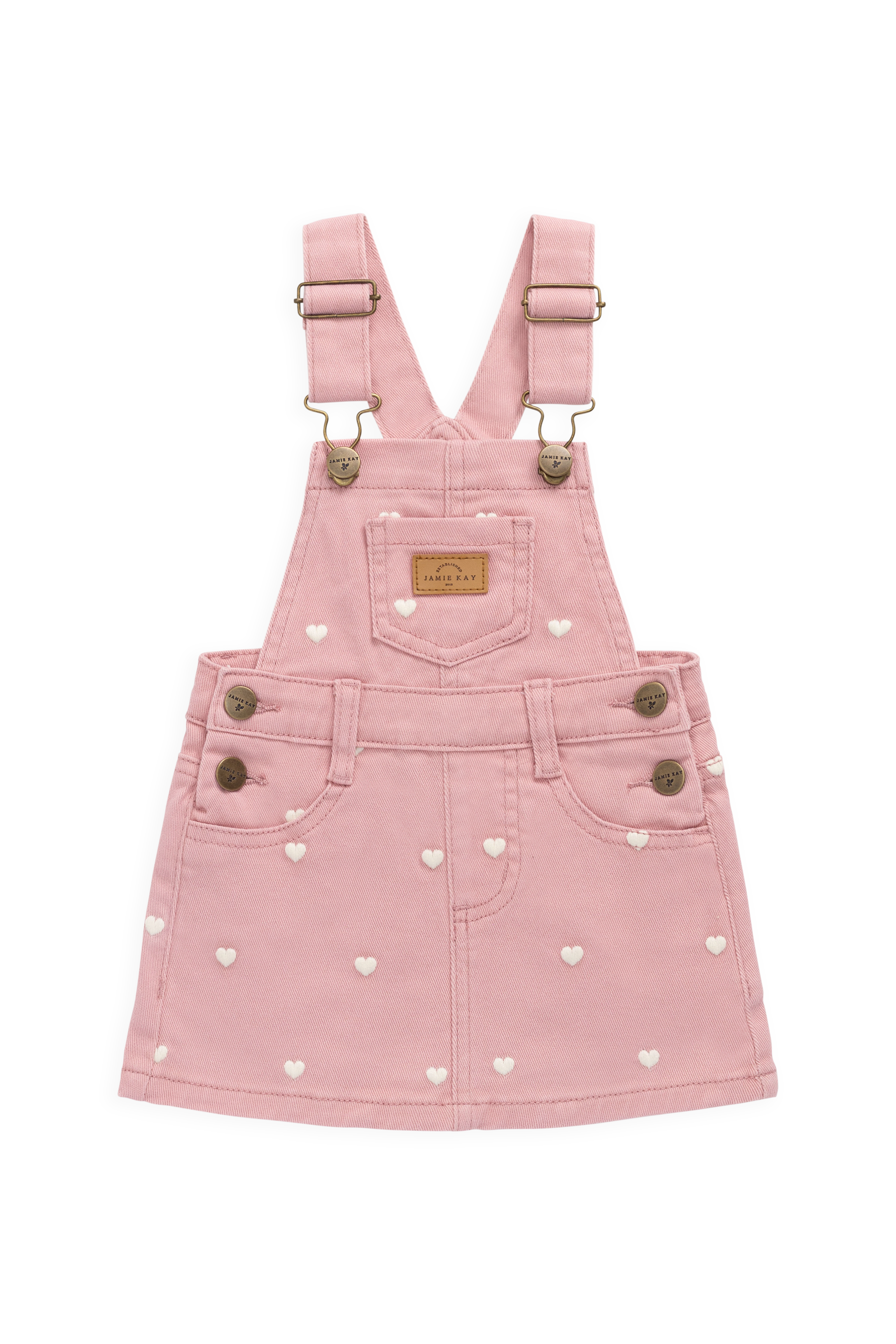 Classic Overall Dress - Petite Heart Rose 3YR