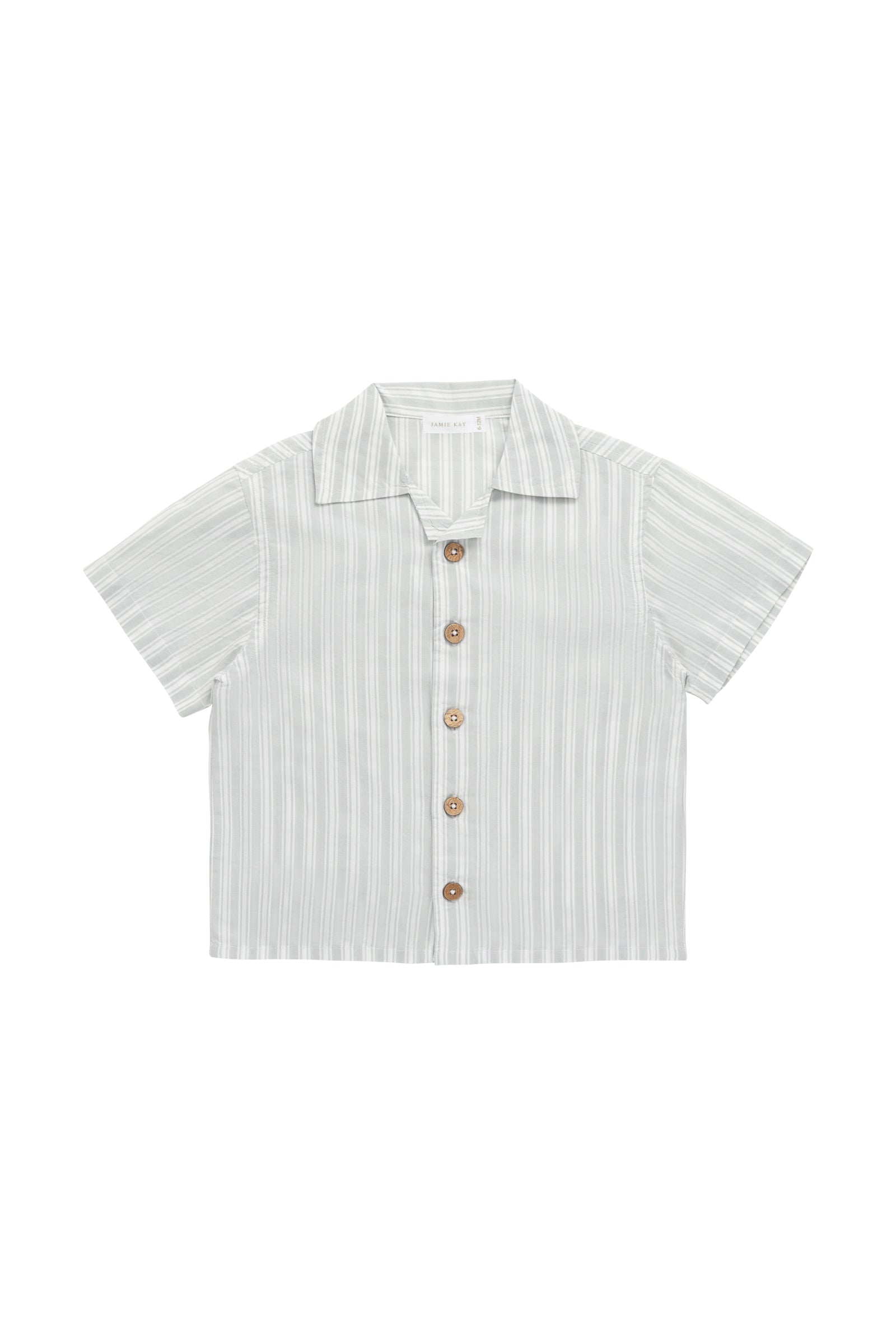 Organic Cotton Silas Shirt - Variegated Stripe Shoreline – Jamie