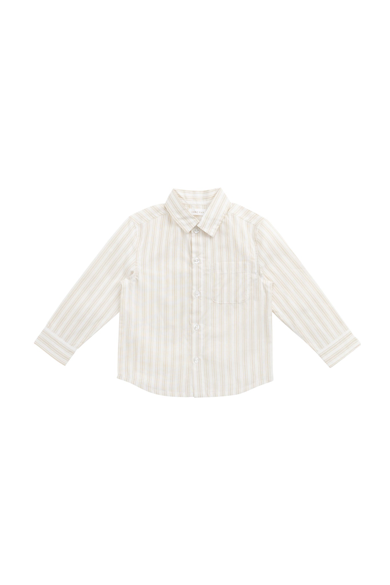 Organic Cotton Isaiah Shirt - Variegated Stripe Foam – Jamie Kay USA