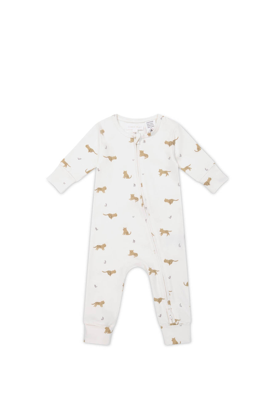 Organic Cotton Reese Zip Onepiece - Lenny Leopard Cloud Childrens Onepiece from Jamie Kay USA