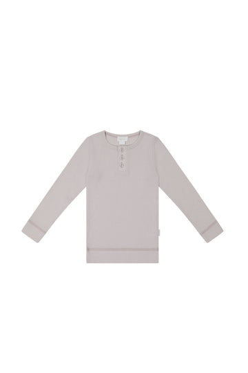 Organic Cotton Modal Long Sleeve Henley - Luna Childrens Top from Jamie Kay USA