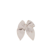 Organic Cotton Fine Rib Noelle Bow - Petite Fleur Violet Childrens Bow from Jamie Kay USA