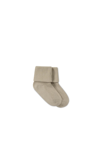Classic Rib Sock - Vintage Taupe Childrens Sock from Jamie Kay USA