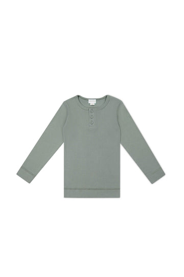 Organic Cotton Modal Long Sleeve Henley - Milford Sound Childrens Top from Jamie Kay USA