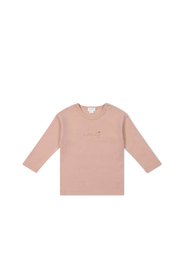 Pima Cotton Arnold Long Sleeve Top - Dusky Rose Little Bug Childrens Top from Jamie Kay USA
