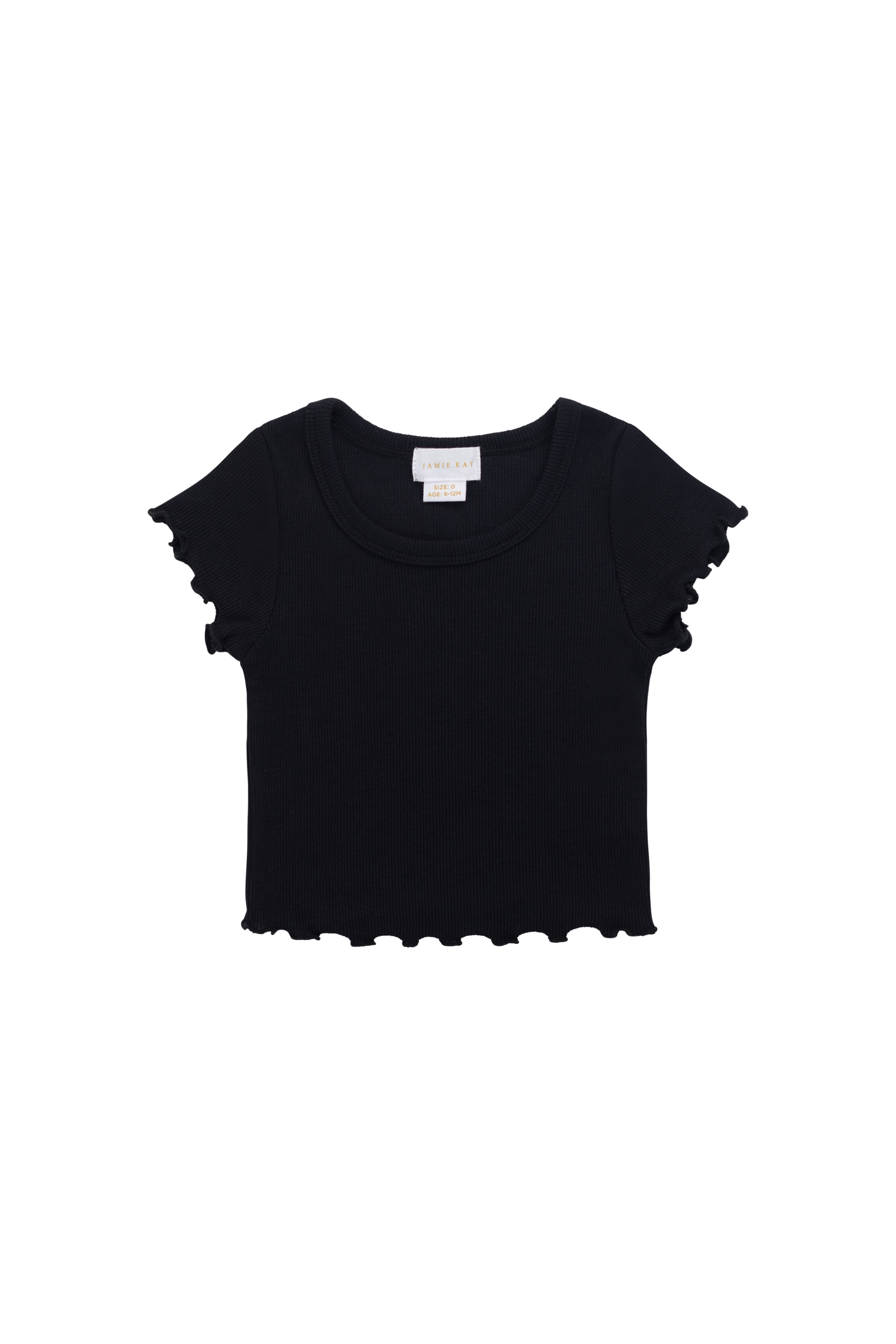 Organic Cotton Fine Rib Ines Top - Ebony – Jamie Kay USA