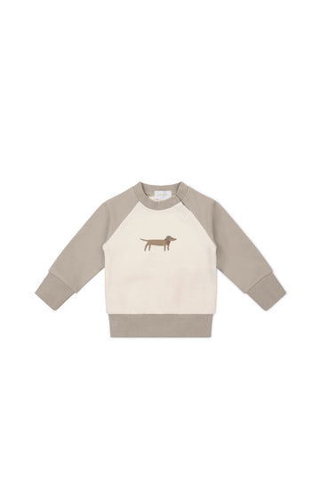Organic Cotton Tao Sweatshirt - Vintage Taupe Cosy Basil Childrens Sweatshirt from Jamie Kay USA