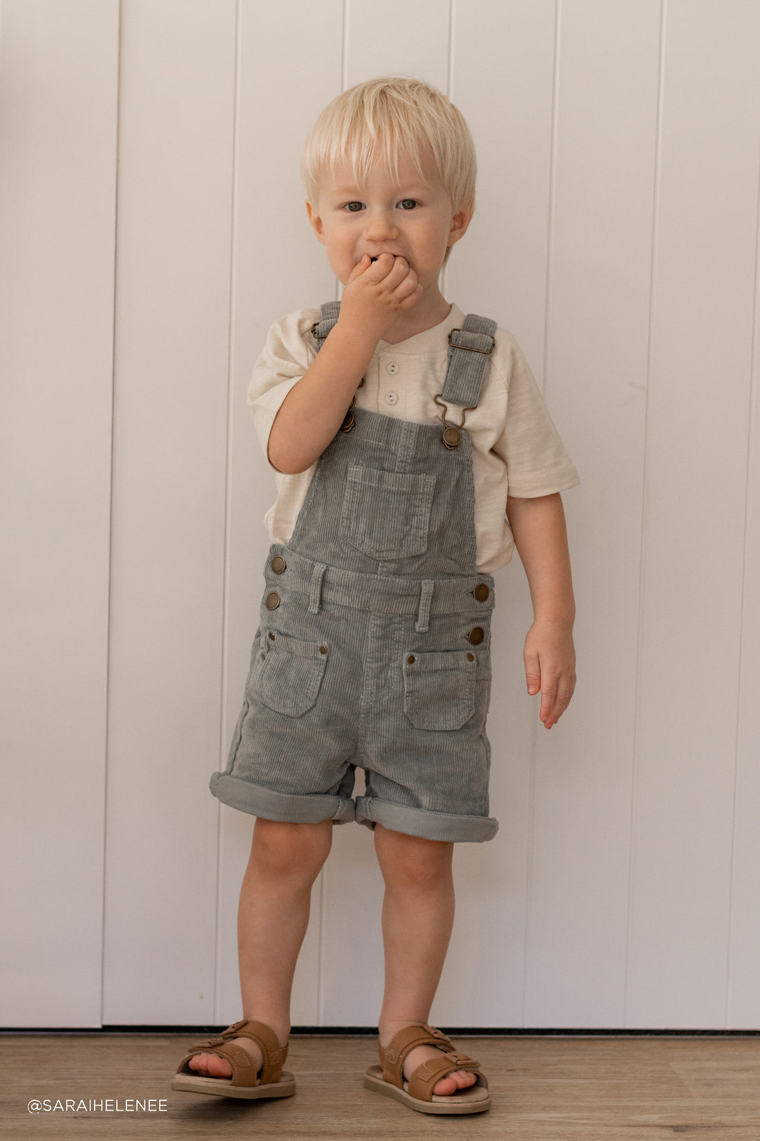 Chase Short Cord Overall - Dusted Olive Childrens Overall from Jamie Kay USA