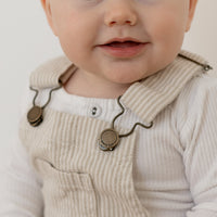Arlo Twill Overall - Soft Clay/Stucco Stripe Childrens Overall from Jamie Kay USA