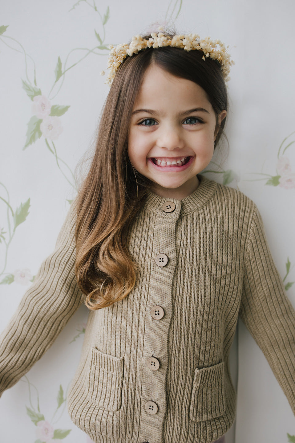 Jamie Kay Abigail Knitted Cardigan in Mouse Marle – Blossom