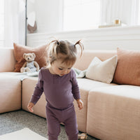 Organic Cotton Modal Elastane Legging - Mauve Childrens Legging from Jamie Kay USA