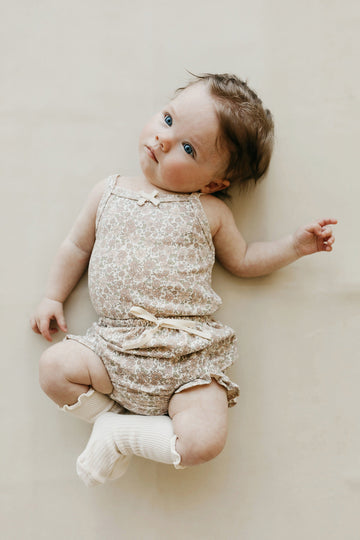Organic Cotton Frill Bloomer - Chloe Floral Tofu Childrens Bloomer from Jamie Kay USA