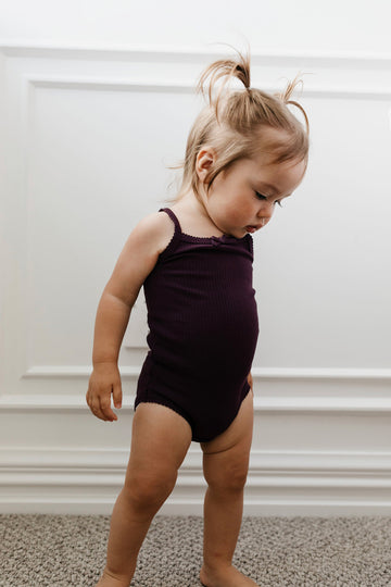 Organic Cotton Modal Singlet Bodysuit  - Fig Childrens Singlet Bodysuit from Jamie Kay USA