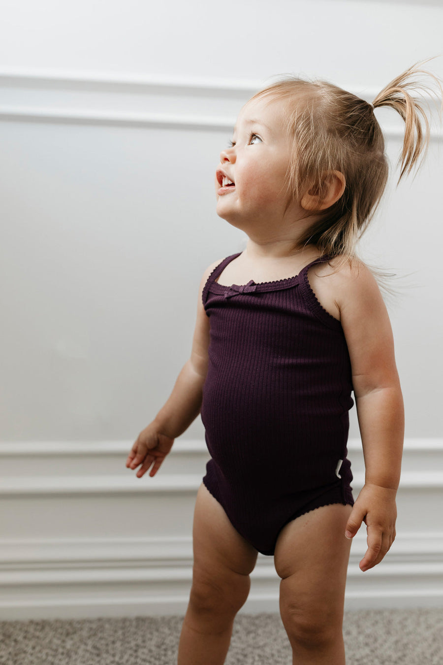 Organic Cotton Modal Singlet Bodysuit  - Fig Childrens Singlet Bodysuit from Jamie Kay USA
