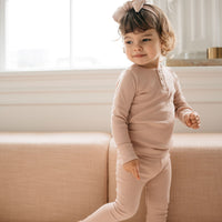 Organic Cotton Modal Everyday Legging - Dusky Rose Childrens Legging from Jamie Kay USA