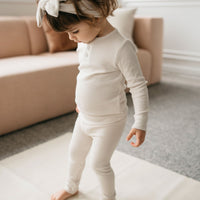 Organic Cotton Modal Long Sleeve Henley - Beech Childrens Top from Jamie Kay USA