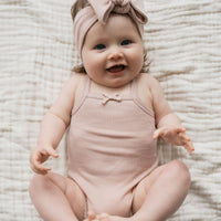 Organic Cotton Modal Singlet Bodysuit - Dusky Rose Childrens Bodysuit from Jamie Kay USA