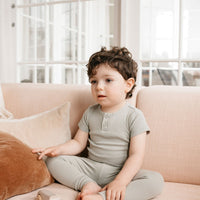 Organic Cotton Modal Darcy Rib Tee Bodysuit - Willow Childrens Bodysuit from Jamie Kay USA