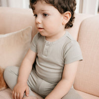 Organic Cotton Modal Darcy Rib Tee Bodysuit - Willow Childrens Bodysuit from Jamie Kay USA