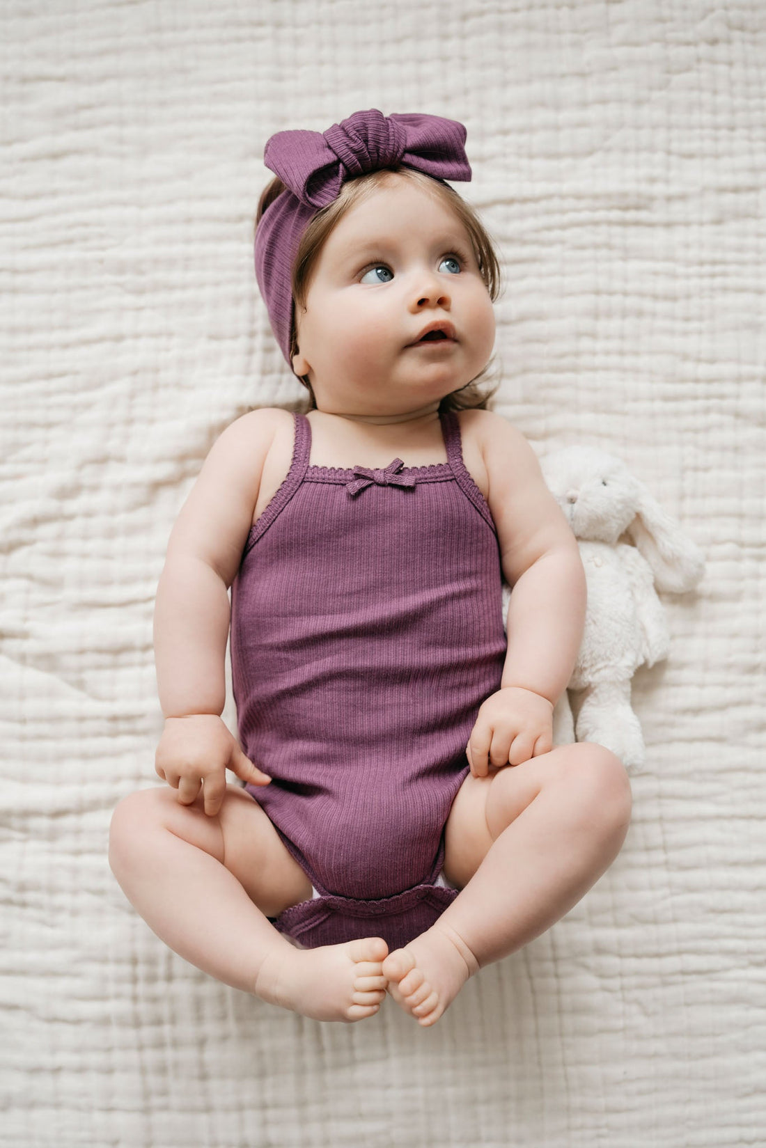 Organic Cotton Modal Singlet Bodysuit - Elderberry Childrens Bodysuit from Jamie Kay USA