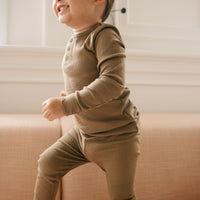 Organic Cotton Modal Everyday Legging - Oak Childrens Legging from Jamie Kay USA