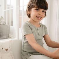 Organic Cotton Modal Henley Tee - Willow Childrens Top from Jamie Kay USA