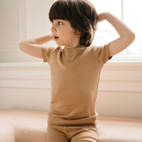 Organic Cotton Modal Henley Tee - Honeycomb Childrens Top from Jamie Kay USA