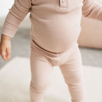 Organic Cotton Modal Everyday Legging - Dusky Rose Childrens Legging from Jamie Kay USA