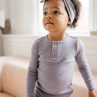 Organic Cotton Modal Long Sleeve Henley - Daisy Childrens Top from Jamie Kay USA