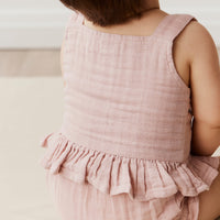 Organic Cotton Muslin Indie Top - Powder Pink Childrens Top from Jamie Kay USA
