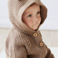 Humphrey Knitted Cardigan - Mouse Marle Childrens Cardigan from Jamie Kay USA