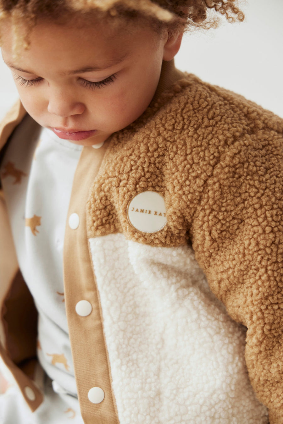 Perry Sherpa Jacket - Natural/Buckwheat Childrens Jacket from Jamie Kay USA