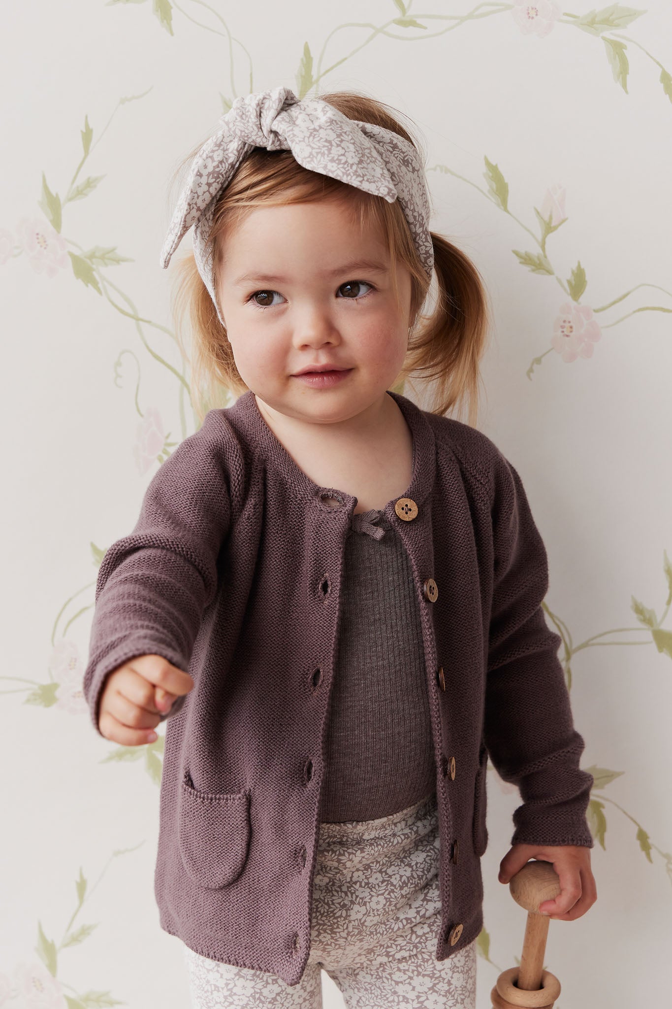 Hannah Knitted Cardigan - Light Oatmeal Marle – Jamie Kay USA