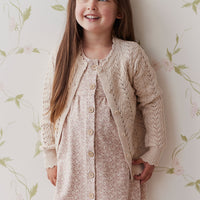 Organic Cotton Poppy Dress - Rosalie Field Rose Dust Childrens Dress from Jamie Kay USA