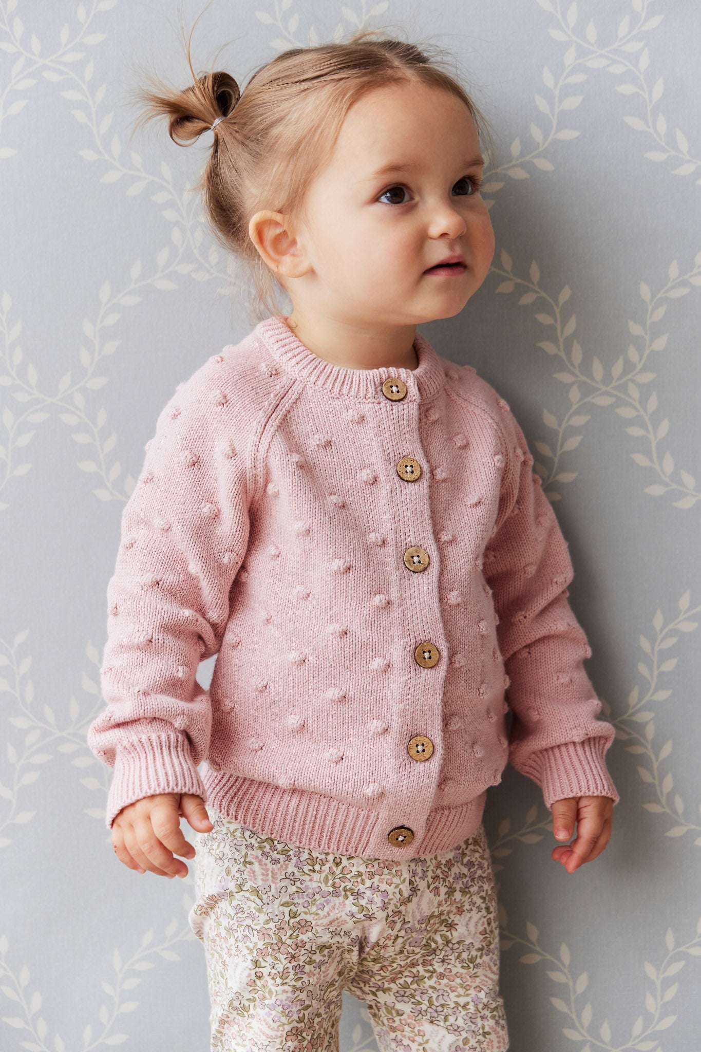 OG Dotty Knit Cardigan - Cameo Pink Marle