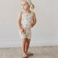 Organic Cotton Singlet - Lauren Floral Childrens Singlet from Jamie Kay USA