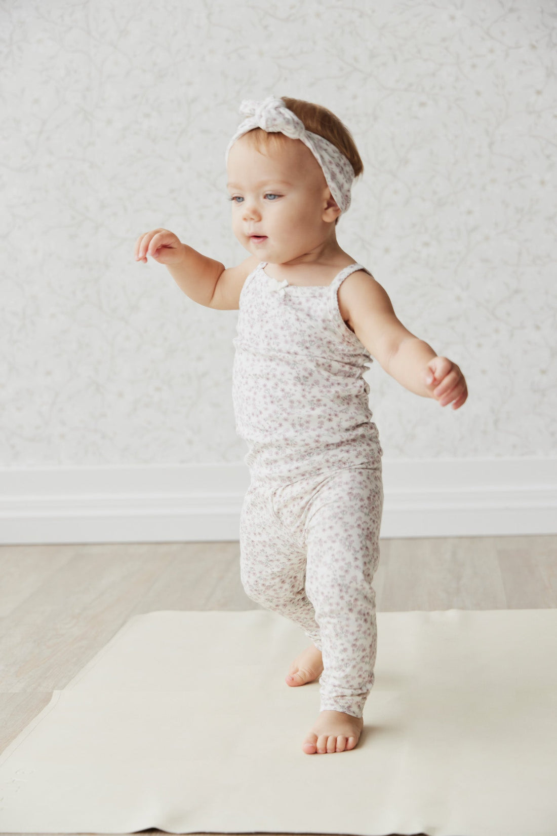 Organic Cotton Singlet - Posy Floral Childrens Singlet from Jamie Kay USA