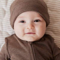 Organic Cotton Modal Marley Beanie - Cocoa Marle Childrens Hat from Jamie Kay USA