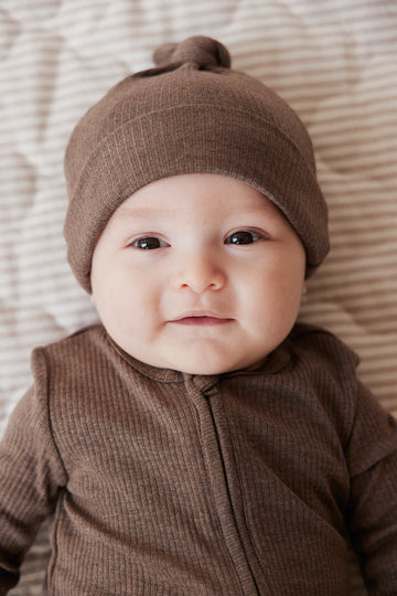 Organic Cotton Modal Marley Beanie - Cocoa Marle Childrens Hat from Jamie Kay USA