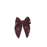 Organic Cotton Noelle Bow - Irina Fig Childrens Bow from Jamie Kay USA