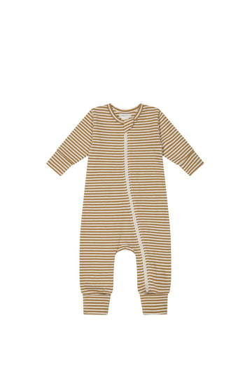 Organic Cotton Reese Zip Onepiece - Bistre Childrens Onepiece from Jamie Kay USA