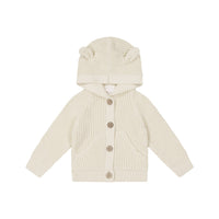 Connor Bear Cardigan - Oat Childrens Cardigan from Jamie Kay USA