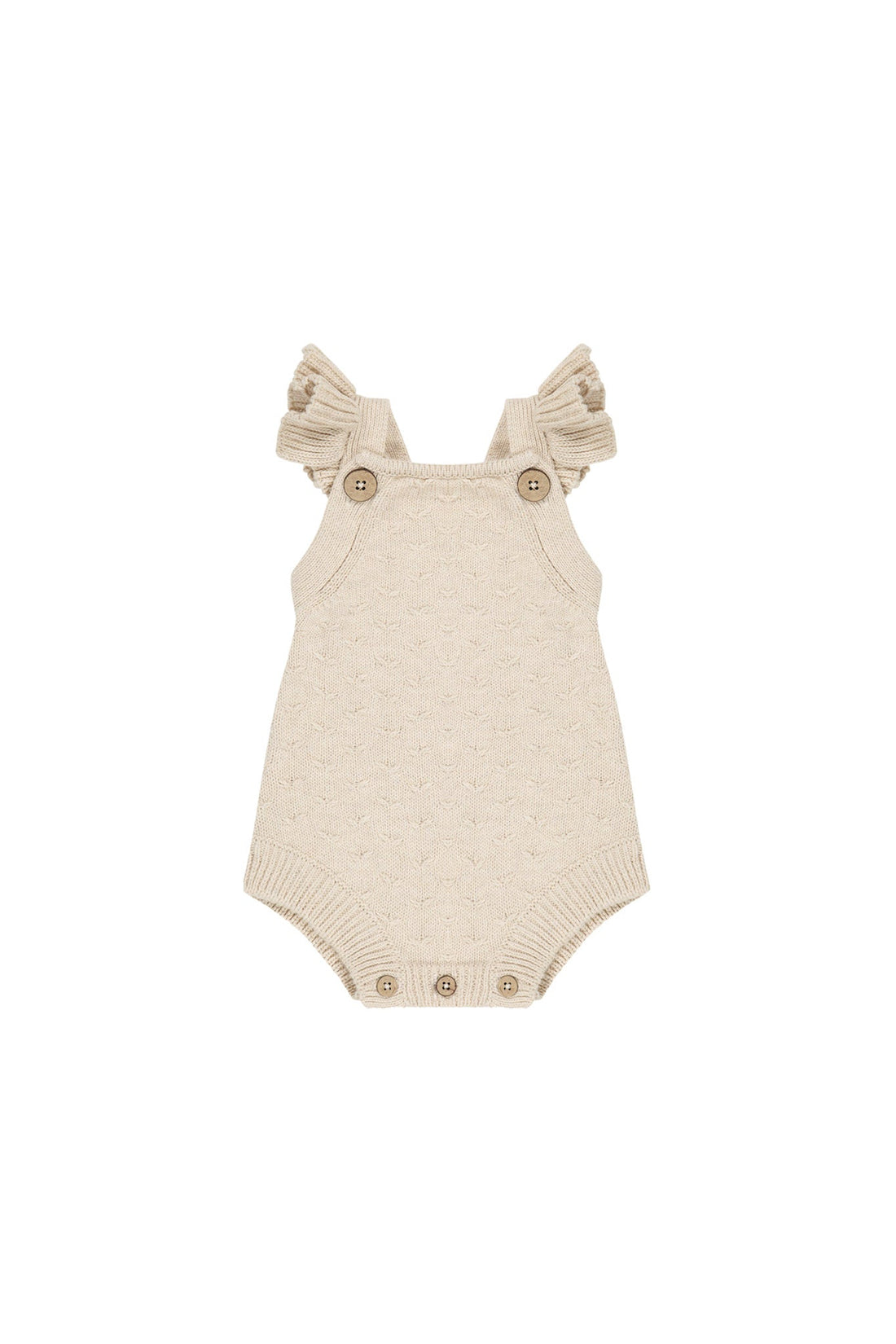 Mia Knitted Romper - Oatmeal Marle Childrens Romper from Jamie Kay USA