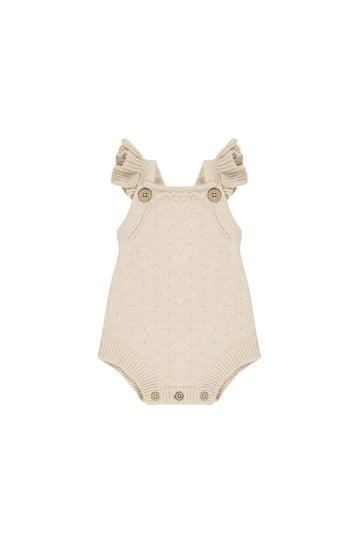 Mia Knitted Romper - Oatmeal Marle Childrens Romper from Jamie Kay USA