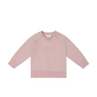 Organic Cotton Chloe Sweatshirt - Powder Pink Childrens Sweatshirt from Jamie Kay USA