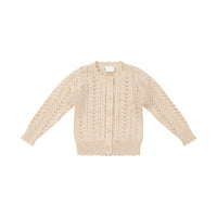 Hannah Knitted Cardigan - Light Oatmeal Marle Childrens Cardigan from Jamie Kay USA
