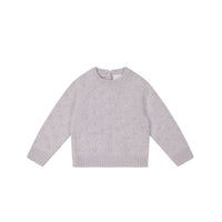 Dotty Knit Jumper - Pale Lilac Marle Childrens Jumper from Jamie Kay USA