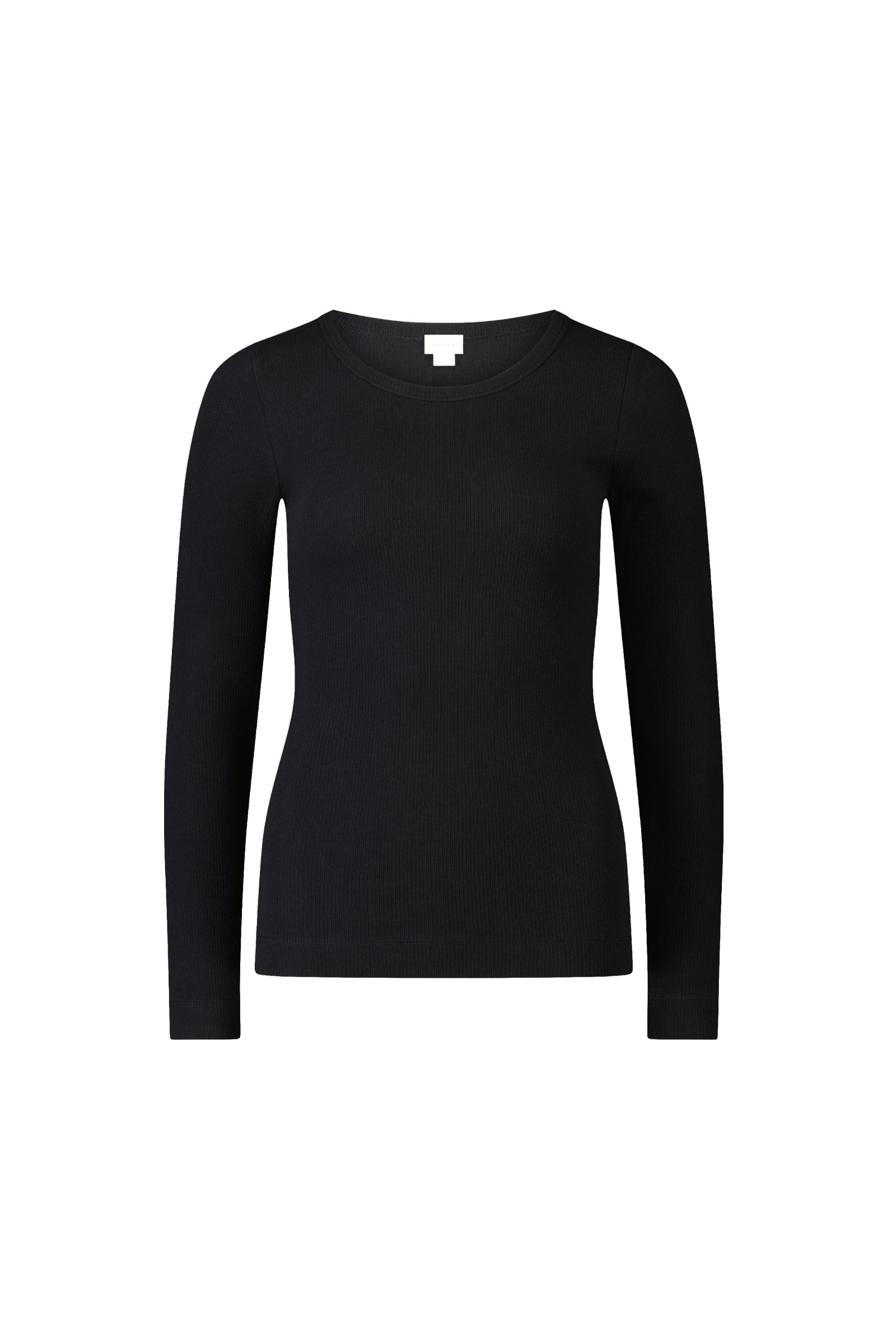 Organic Cotton Fine Rib Womens Long Sleeve Top - Black – Jamie Kay USA