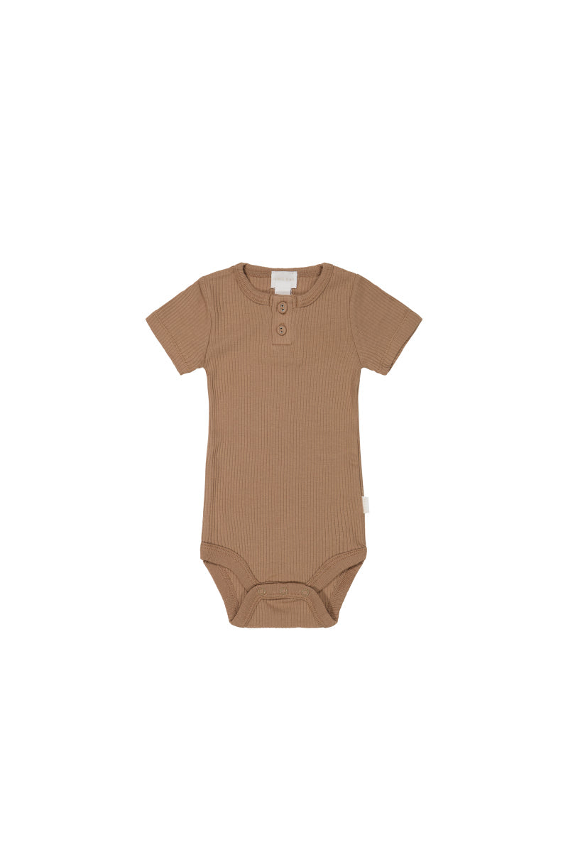 Organic Cotton Modal Darcy Rib Tee Bodysuit - Desert Childrens Bodysuit from Jamie Kay USA